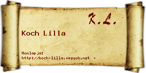 Koch Lilla névjegykártya